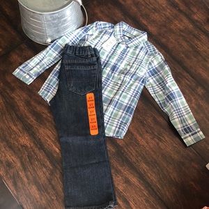 childrens place boys 3T dress up shirt &  jeans